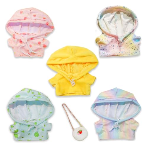 Jorzer Ausgestopfte Tierkleidung, 5pcs Kawaii Duck -Kleidung und 1 -pc -Erdbeerbeutel, Ersatz für ausgestopfte Tiere wiederverwendbar von Jorzer
