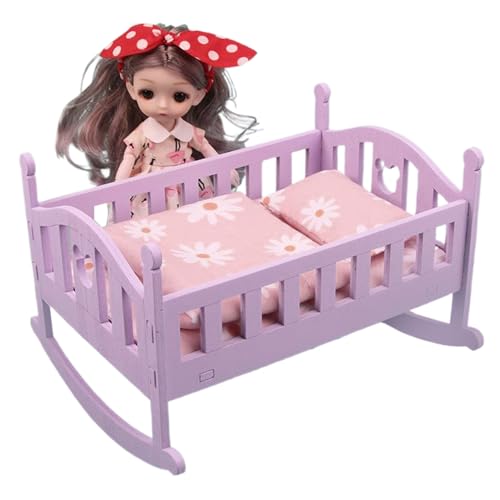 Jorzer Babypuppenkrippen -Set, Holz schwingen Babypuppenbett mit Möglichkeiten, pädagogische niedliche Möbel zu Weihnachten, Geburtstage, Partys Rollenspiele Kindergeschenke Jorzer Babypuppenkrippen -Set, Holz schwingen Babypuppenbett mit Möglichkeiten, pädagogische niedliche Möbel zu Weihnachten, Geburtstage, Partys Rollenspiele Kindergeschenke von Jorzer
