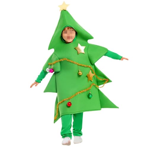 Jorzer Baumkostüm weiches warmes süßes Kostüm mit Stern und farbenfrohen Lichtern einteiliger Anzug Cosplay-Kostüme für Kinder, S-M von Jorzer