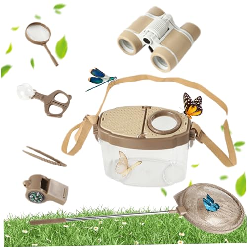 Jorzer Butterfly Catcher für Kinder 7PCs/Set Educational Butterfly Kit mit Lupe, Pinzette, Pfeife, Netz, Teleskop und Clip -Outdoor -Spielzeug für Kinder von Jorzer