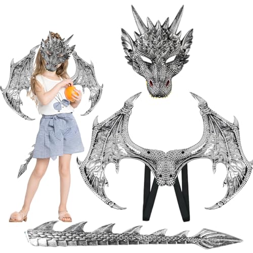Jorzer Dragon Kostüm für Kinder Halloween Dragon Kostüm mit Maske, Schwanz und Flügelgummi -Dress -Cosplay für Party Maskerade Jorzer Dragon Kostüm für Kinder Halloween Dragon Kostüm mit Maske, Schwanz und Flügelgummi -Dress -Cosplay für Party Maskerade von Jorzer