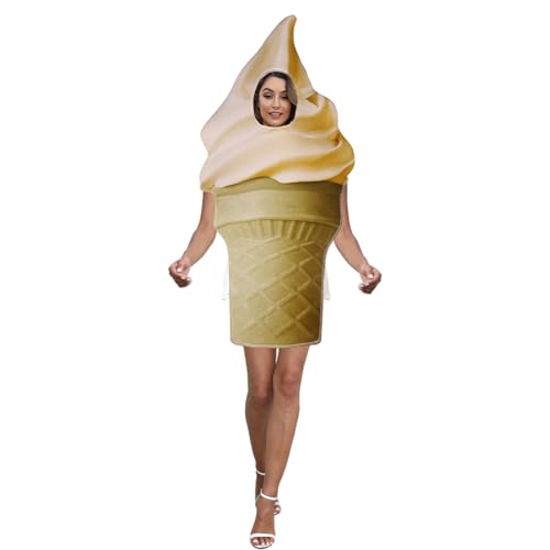 Jorzer Eiscreme-Kostüm, Simulations-Eiscreme-Party, hautfreundlich und bequem, lustige Halloween-Kostüme für Cosplay, Weihnachts-Performance-Party, M von Jorzer