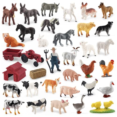 Jorzer Farmtiere Figuren 34pcs realistische Farm Viehstock Traktor Figuren Tiere Lernen pädagogische Spielset Harztiere für Kleinkinder Kindergeschenke Jorzer Farmtiere Figuren 34pcs realistische Farm Viehstock Traktor Figuren Tiere Lernen pädagogische Spielset Harztiere für Kleinkinder Kindergeschenke von Jorzer