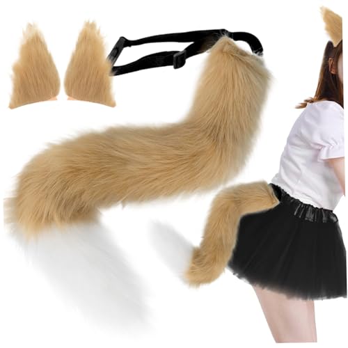 Jorzer Fox Ohrs und Schwanz Ohren Haarthip 25.6 '' Langflauschiger pelziger Schwanz Therian Gear Fox Kostüme für Cosplay -Party Maskerade Halloween Brown Kostüme für Kinder, Therian Gear Jorzer Fox Ohrs und Schwanz Ohren Haarthip 25.6 '' Langflauschiger pelziger Schwanz Therian Gear Fox Kostüme für Cosplay -Party Maskerade Halloween Brown Kostüme für Kinder, Therian Gear von Jorzer