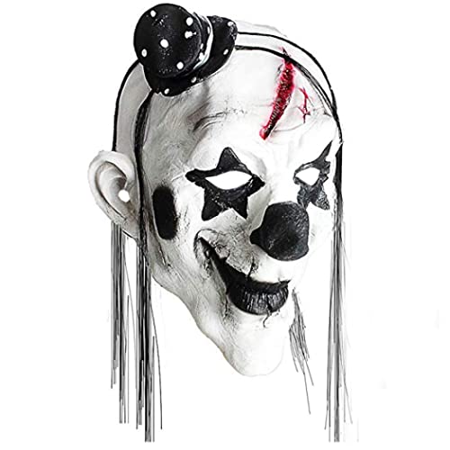 Jorzer Halloween-Horrormaske, Vollgesichts-Clownmaske, coole, gruselige Party, Schwarz-Weiß-Clown, Cosplay-Masken, Parodie, Horror-Masken, Performance-Show, Anzieh-Requisiten von Jorzer