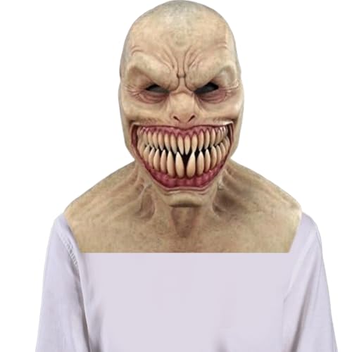 Jorzer Halloween -Maske, realistische Silikon -Gruselmaske, Halloween Dekorationen für Erwachsene Karnevalskostümparty Spukhaus von Jorzer
