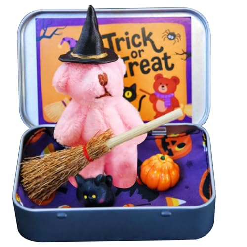 Jorzer Halloween gefülltes Tier süßer Kleiner Bär in Einer Schachtel mit Hexenhut -Besen Kürbiskatze gemütlicher Plüsch Kleiner gefüllter Bär für Kinder Erwachsene Jorzer Halloween gefülltes Tier süßer Kleiner Bär in Einer Schachtel mit Hexenhut -Besen Kürbiskatze gemütlicher Plüsch Kleiner gefüllter Bär für Kinder Erwachsene von Jorzer