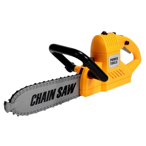 Jorzer Kids Chainsaw 1: 1 Scale Realistic Toy Chainsaw Battery Battery Powered Fake Power Construction Tool Bildung Tat, um abs abs Rasenspielzeug -Requisite, Kindergeschenke..Gelb von Jorzer