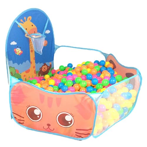 Jorzer Kinder Ballgrube Pop-up Faltbarer Schaumball-Ballgrube mit Basketball-Hoop robuster Tränenresistant für Kleinkinder Playhouse Baby Crawl, Bälle Nicht enthalten von Jorzer