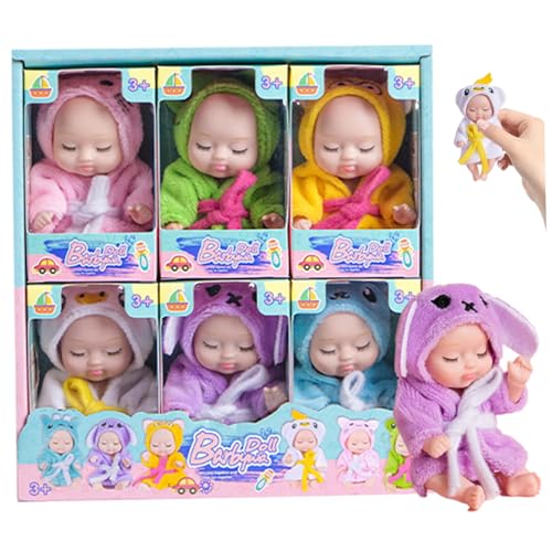 Jorzer Kleine Babypuppen -Set 6PCS 4, 3x2 lebensechter Mini -Puppe, potenable realistisches Baby mit süßem weichem Bademantel, Schlaf kleine Puppen für Kleinkinder Kinder 3+, Geburtstagsgeschenke Jorzer Kleine Babypuppen -Set 6PCS 4, 3x2 lebensechter Mini -Puppe, potenable realistisches Baby mit süßem weichem Bademantel, Schlaf kleine Puppen für Kleinkinder Kinder 3+, Geburtstagsgeschenke von Jorzer
