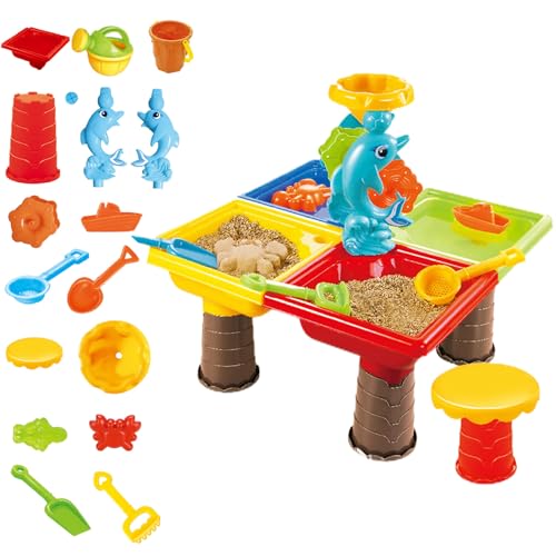 Jorzer Kleinkind Wassertisch Buntes Sandtisch mit niedlichen Delphin-Abs sensorisch interaktiver Eltern-Kind-Entwicklungswasser und Sandkinder Jorzer Kleinkind Wassertisch Buntes Sandtisch mit niedlichen Delphin-Abs sensorisch interaktiver Eltern-Kind-Entwicklungswasser und Sandkinder von Jorzer