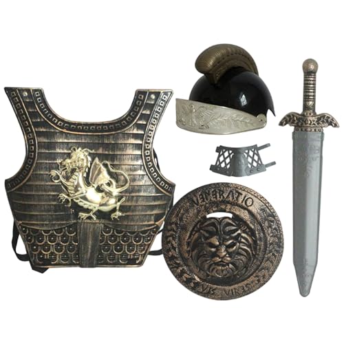 Jorzer Knight Costume Kids 5pcs/Set Dragon Muster mittelalterliche Ritterpanzerung umfasst Helm, Schild, Schwert, Armbandwächter und Rüstung für Halloween -Cosplay -Rollenspiele Jorzer Knight Costume Kids 5pcs/Set Dragon Muster mittelalterliche Ritterpanzerung umfasst Helm, Schild, Schwert, Armbandwächter und Rüstung für Halloween -Cosplay -Rollenspiele von Jorzer