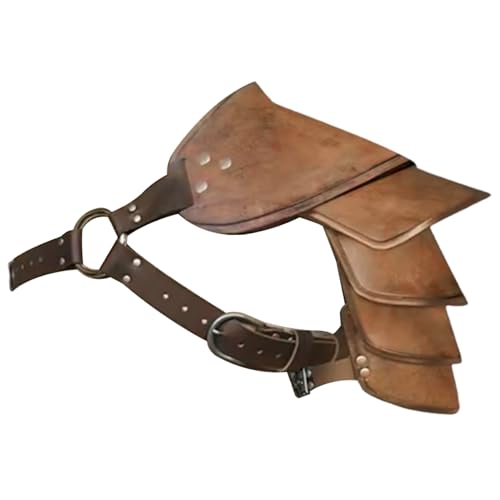 Jorzer Leder Pauldron, Pu Vintage Schulterpanzerung Steampunk Schulterpolster Armwächter Verstellbares Wikingerpanzer für Cosplay Halloween Kostüm Kostüm von Jorzer