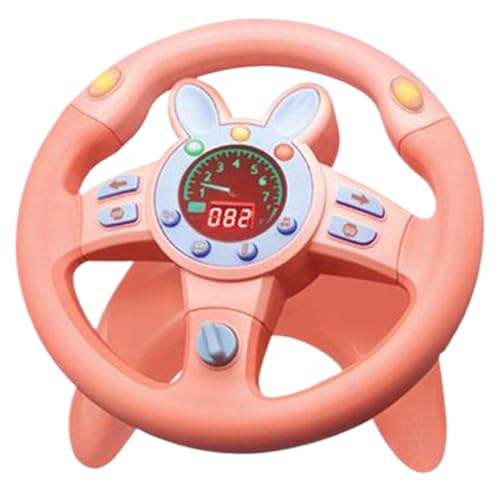 Jorzer Lenkradspielzeug, 10x10-Zoll-Hasenformspielzeuglenkrad mit Licht und Schall 360 ° rotatable batteriebetriebene Bildung mit U-förmiger Basis für Kinder mit Kilometerzähler von Jorzer