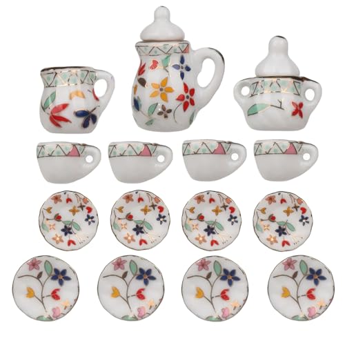 Jorzer Mini -Tee -Set 15 Prozent, realistische 1/12 Keramik farbenfrohe Blumen -Miniatur -Tee -Sets umfassen Teekannen, Seme, Zuckerschale, Tasse, Tasse, Untertasse, Puppenhauszubehör Jorzer Mini -Tee -Set 15 Prozent, realistische 1/12 Keramik farbenfrohe Blumen -Miniatur -Tee -Sets umfassen Teekannen, Seme, Zuckerschale, Tasse, Tasse, Untertasse, Puppenhauszubehör von Jorzer