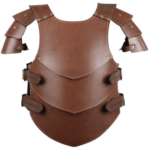 Jorzer Mittelalterliche Brustpanzerung PU Leder Verstellbare Wikingerpanzerung Männer Renaissance Cosplay Knight Brustplatte für Halloween, Themenparty, braune Dekor. Jorzer Mittelalterliche Brustpanzerung PU Leder Verstellbare Wikingerpanzerung Männer Renaissance Cosplay Knight Brustplatte für Halloween, Themenparty, braune Dekor. von Jorzer