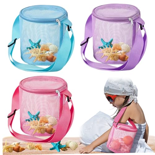 Jorzer Muschelbeutel 3PCS große Kapazität Sammeln von Bag Zylindrisch -Mesh Strandsandspielzeug mit verstellbaren Tragetilten und Reißverschlüssen Sandspielzeug, Muschelsammlung Jorzer Muschelbeutel 3PCS große Kapazität Sammeln von Bag Zylindrisch -Mesh Strandsandspielzeug mit verstellbaren Tragetilten und Reißverschlüssen Sandspielzeug, Muschelsammlung von Jorzer