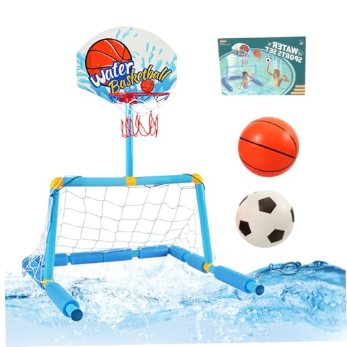 Jorzer Pool Basketball Hoop 3-in-1 schwimmend Basketball Hoop Mächtige Auftrieb Wasser Fußball Schwimmbad Kinder Volleyballspiel Spielzeug für Kinder von Jorzer