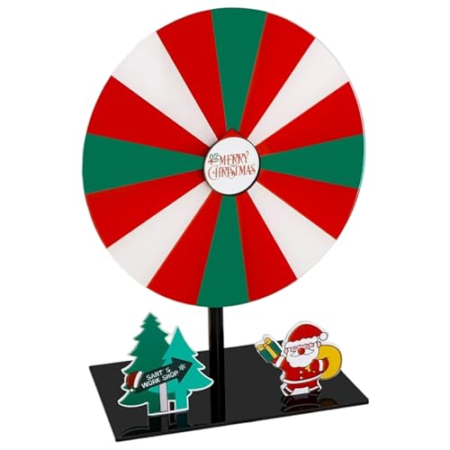 Jorzer Preisträger Spinner mit Stand 16-Slot rotierender beschreibbarer löschbarer Spinnrad Acryl Weihnachtsfeier Gefälligkeiten mit Santa & Tree Decor für Home Shop, 7, 8in von Jorzer