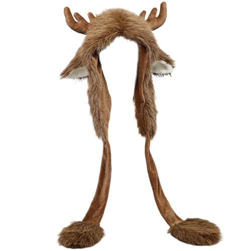 Jorzer Rentierhut, niedliche Hirschohren Fuzzy Hut mit Schal, weiches und warmes Tier, Plüschparty Tierhüte Lustige Hirschkostüm für Frauen & Kinder, Cosplay -Accessoires für Party Weihnachten Jorzer Rentierhut, niedliche Hirschohren Fuzzy Hut mit Schal, weiches und warmes Tier, Plüschparty Tierhüte Lustige Hirschkostüm für Frauen & Kinder, Cosplay -Accessoires für Party Weihnachten von Jorzer