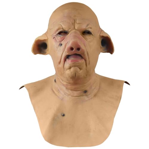 Jorzer Schweinemaske, Halloween-Schweinemaske, Erwachsenenkostüm, realistische, gruselige Latexmasken, Cosplay-Requisiten für Halloween, Karneval, Maskerade von Jorzer