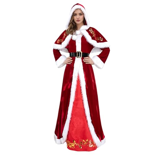 Jorzer Weihnachtsoutfits für Frauen wunderschönes Weihnachtsmann mit Kapuzenschal und Handschuhen und Gürtel Weihnachts -Outfit für Party Cosplay Jorzer Weihnachtsoutfits für Frauen wunderschönes Weihnachtsmann mit Kapuzenschal und Handschuhen und Gürtel Weihnachts -Outfit für Party Cosplay von Jorzer