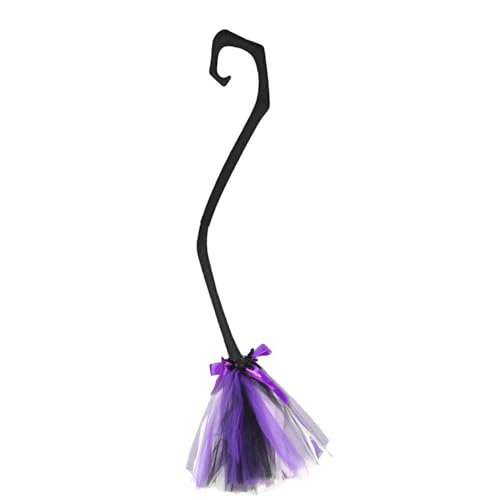 Jorzer Witch Broomstick, 38 Zoll Purple Ribbon Hexenbesen Trinodal Halloween Broom Accessoires für Party, Maskerade und Halloween Dress Up Jorzer Witch Broomstick, 38 Zoll Purple Ribbon Hexenbesen Trinodal Halloween Broom Accessoires für Party, Maskerade und Halloween Dress Up von Jorzer