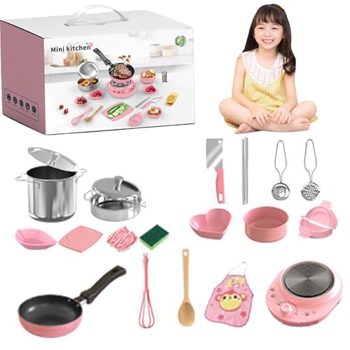 Kids Kitchen Set, 22pcs Food-Grade Edelstahl Kinder Kochsets, echte Lebensmittel für Kinder 7-14 Anfänger Kochen Bildungsspielzeug Kids Kitchen Set, 22pcs Food-Grade Edelstahl Kinder Kochsets, echte Lebensmittel für Kinder 7-14 Anfänger Kochen Bildungsspielzeug von Jorzer