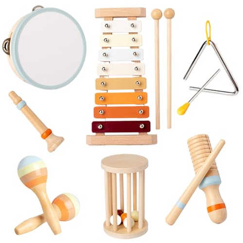 Kids Musical Instrumente Volleinstellungsset, 7pcs/Set Holzbaby Musikinstrumente für 1-3 Jahre alte Kinder, die sicher, genaues Kleinkind für Musikausbildung Kids Musical Instrumente Volleinstellungsset, 7pcs/Set Holzbaby Musikinstrumente für 1-3 Jahre alte Kinder, die sicher, genaues Kleinkind für Musikausbildung von Jorzer