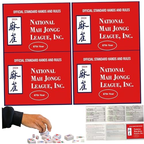 Mahjong -Karten 2024 Mahjong Scoring Card Rules Card, 4PCS 5.8x4.7 Mah Jong League -Karten, National 2024 Offizielle Standardregeln und Typen. von Jorzer