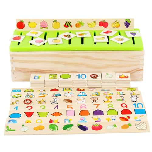 Montessori Toys, 8-Type-Holzsortierspiele, Bildungsssensspielspielzeug für Mädchen, Jungen Kinder früh Bildungsfarbnummer Erkennung Ball Klassifizierungsbrett Magnetpenst. von Jorzer