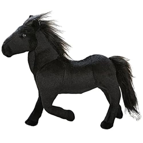 Pferd gefülltes Tier, 12, 6 x 10, 2 Zoll Kristall Samt gefülltes Pferdesscheibenspielzeug mit 3D -Augen, flauschiger Pferdeschwanz leicht zu reinigen für die Innenverpackung, Geschenk für Kinder von Jorzer