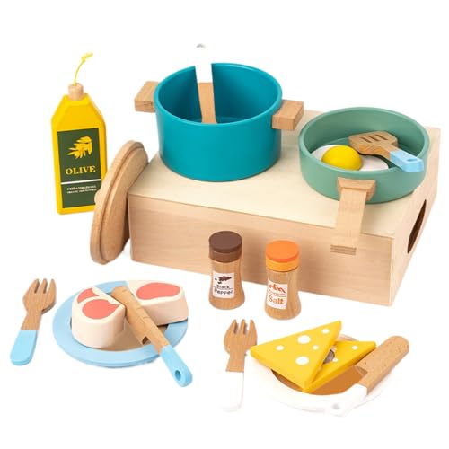 Spielen Sie Lebensmittelsets für Kinder 20pcs Küche Holzküche Spielset Accessoires Glatte Kinder tun Spieltöpfe und Pfannen Food Cooking Toy Set Tools Geschenke für Kleinkinder im Alter von 3+ Spielen Sie Lebensmittelsets für Kinder 20pcs Küche Holzküche Spielset Accessoires Glatte Kinder tun Spieltöpfe und Pfannen Food Cooking Toy Set Tools Geschenke für Kleinkinder im Alter von 3+ von Jorzer