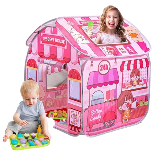 Spielen Sie Zelt für Kinder, Pop-up-Kleinkindspielhaus mit Türflip & Top-Öffnung, Trick oder Behandeln von Nicht-Shrink Fade Resistant Fold Tent für Mädchen und Jungen Geschenk, Dessertzimmer von Jorzer