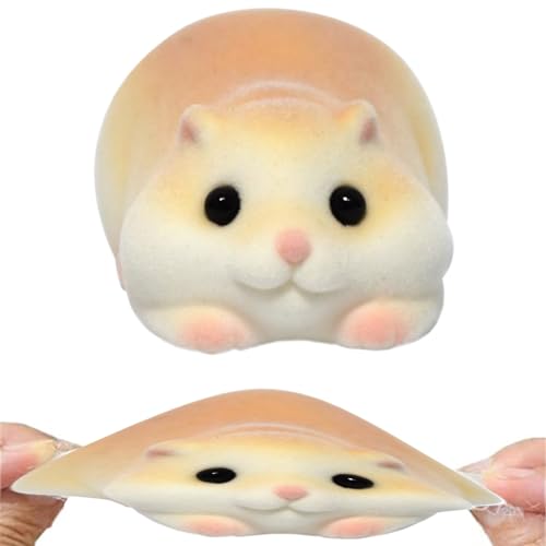 Squeeze-Spielzeug, 2x2, 8x1.6 Süßes Hamster-förmiger Flockungskugel im Legen weicher belastbarer Stressspielzeug Stress-Relief-Spielzeug für Kinder Erwachsene Geschenk von Jorzer