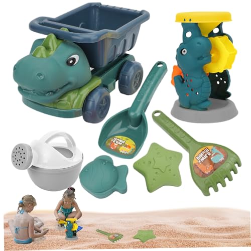Strandspielzeug 7pcs, Dinosaurier -Sandspielzeug umfasst Muldenwagen, Bewässerungsdose, Schaufel, Rechen- und Sandformen, sicherer Plastik -Sandbox -Sandbox, Kleinkind im Freien, Außenwasser im Frei Strandspielzeug 7pcs, Dinosaurier -Sandspielzeug umfasst Muldenwagen, Bewässerungsdose, Schaufel, Rechen- und Sandformen, sicherer Plastik -Sandbox -Sandbox, Kleinkind im Freien, Außenwasser im Frei von Jorzer