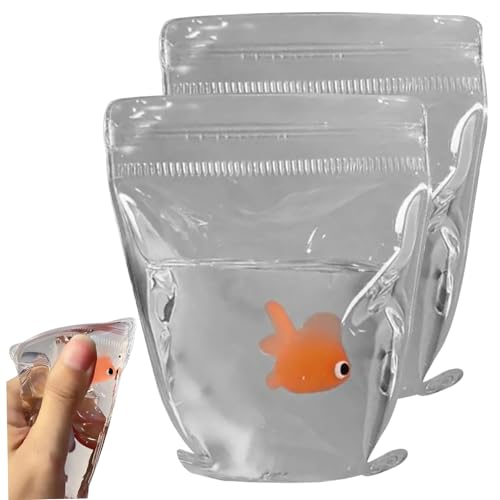 Stressspielzeug, 4x3 -Zoll realistischer Fische mit transparenter PVC -Tasche Süßes Squish Stress Relief Toy Weiche Squeeze Spielzeug für Angst und Entspannung Kinder Erwachsene Geschenk von Jorzer