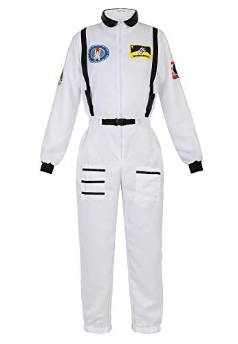 Josamogre Astronauten Kostüm Erwachsene Damen Kostüm Astronau Anzugt Weltraum Raumfahrer Cosplay Halloween Weiß m Josamogre Astronauten Kostüm Erwachsene Damen Kostüm Astronau Anzugt Weltraum Raumfahrer Cosplay Halloween Weiß m von Josamogre