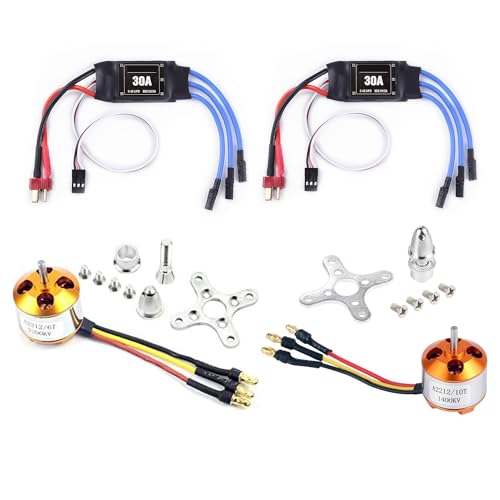 Joselin 2er Pack 2212 1400Kv/2200Kv Brushless Außenläufermotor mit 10T/6T+30A ESC für RC-Flugzeuge Quadcopter UFO Ersatzteile Zubehörteile Joselin 2er Pack 2212 1400Kv/2200Kv Brushless Außenläufermotor mit 10T/6T+30A ESC für RC-Flugzeuge Quadcopter UFO Ersatzteile Zubehörteile von Joselin