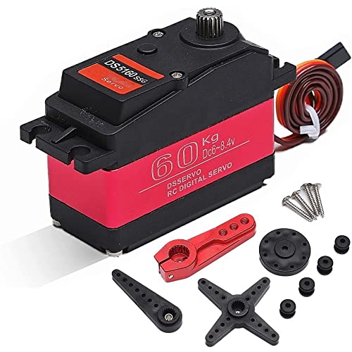 Josenidny Hohes Drehmoment Wasserdicht 60 Kg 180 ° DS5160 Metall Getriebe Digital Servo für RC Robot 1/6 Axial SCX6 1/5 Redcat Baja von Josenidny