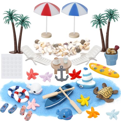 Jostift 32 Stück Strand-Mikrolandschaft, Miniliegestuhl Strandkorb Sonnenschirm Kleine Palme Deko Sommerliche Garten-Deko Miniatur-Ornament-Set für DIY Garten Dekoration Jostift 32 Stück Strand-Mikrolandschaft, Miniliegestuhl Strandkorb Sonnenschirm Kleine Palme Deko Sommerliche Garten-Deko Miniatur-Ornament-Set für DIY Garten Dekoration von Jostift