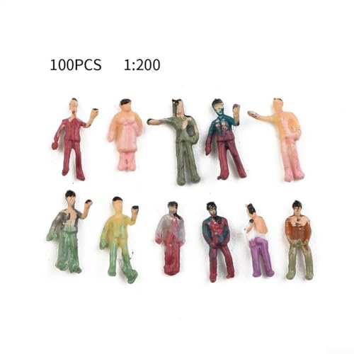 Jotekonoby Bemalte Miniatur-Passantenfiguren, 100-teiliges Set für Modelleisenbahnen und Szenenbau, Maßstab 1 200 Jotekonoby Bemalte Miniatur-Passantenfiguren, 100-teiliges Set für Modelleisenbahnen und Szenenbau, Maßstab 1 200 von Jotekonoby