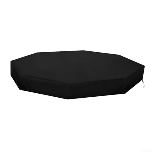Jotekonoby Octagon Sandkastenabdeckung, 210D robuster Kinder-Sandkastenschutz, wasserdichtes Oxford-Gewebe für Sandkasten und Möbel, 213 cm L x 190 cm B x 22,9 cm H (schwarz) von Jotekonoby