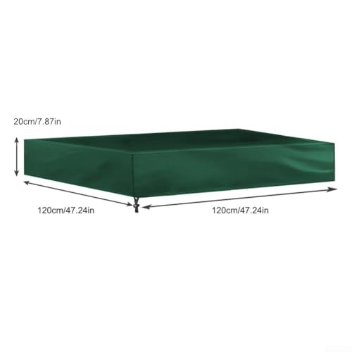 Jotekonoby Quadratische Sandkästenabdeckung, 210D Oxford-Stoff, wasserdicht, Staubschutz für Garten, Kinder, Sandkasten mit elastischem Rand für Sandaufbewahrung im Freien (grün, 120 x 120 cm) von Jotekonoby