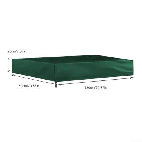 Jotekonoby Quadratische Sandkästenabdeckung, 210D Oxford-Stoff, wasserdicht, Staubschutz für Garten, Kinder, Sandkasten mit elastischem Rand für Sandaufbewahrung im Freien (grün, 180 x 180 cm) von Jotekonoby