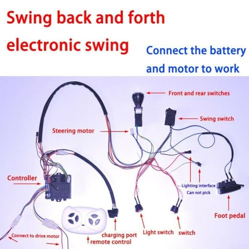 Kinder Elektroauto Draht und Schalter Kit mit 2 4G Fernbedienung Funktion (RX23 12V A) von Jotekonoby