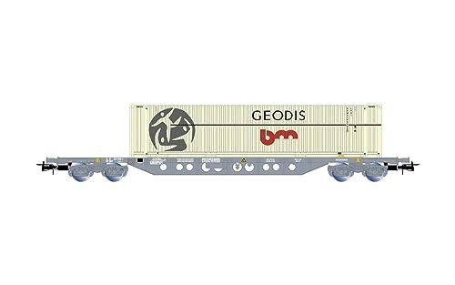 SGNSS Containerwagen, mit 45’-Geodis-Container in Grau, Periode V, Verschieden von JOUEF