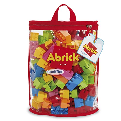 Ecoiffier Toys 838 – Tasche mit Ziegeln zum Stapeln – Abrick – Bauspiel für Kinder – 120 Teile ab 18 Monaten, Mehrfarbig von Ecoiffier