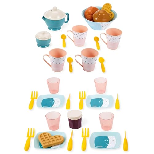 Toys Ecoiffier 2759 – Frühstücksset mit eleganter Essecke (35-teilig) – Nachahmungsspiel für Kinder ab 18 Monaten von Ecoiffier