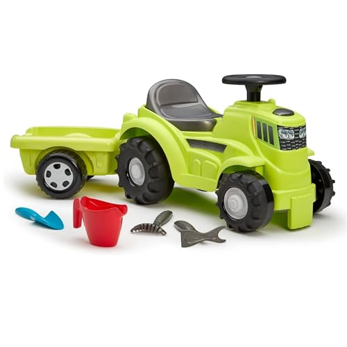 Ecoiffier Jouets 4359 Traktor-Traktor mit Anhänger, 85 cm und Zubehör von Ecoiffier